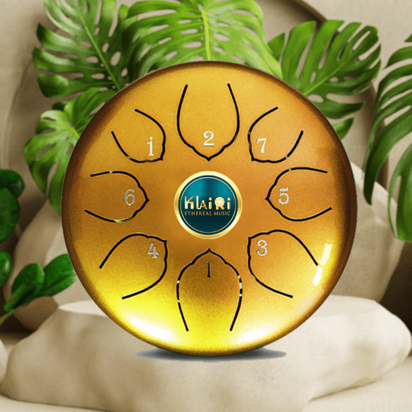 mini yellow ethereal steel tongue drum